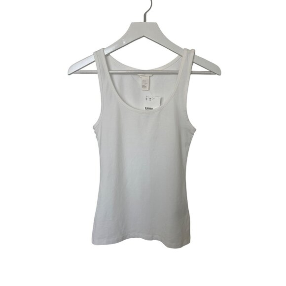 H&M Womens XS White Basic Tank Top - Picture 1 of 4